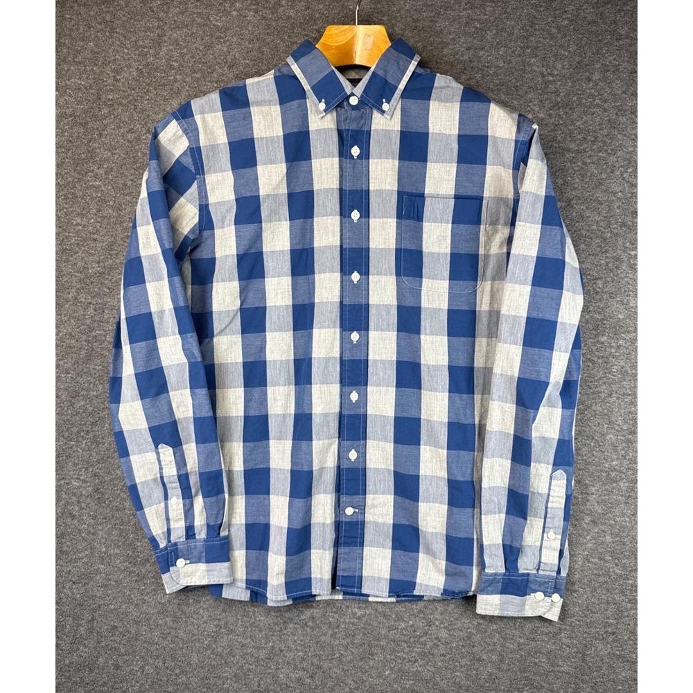 johnnie-o Blue Gingham Check Button Down Shirt Hangin Out Collection Mens Size L - Picture 2 of 11